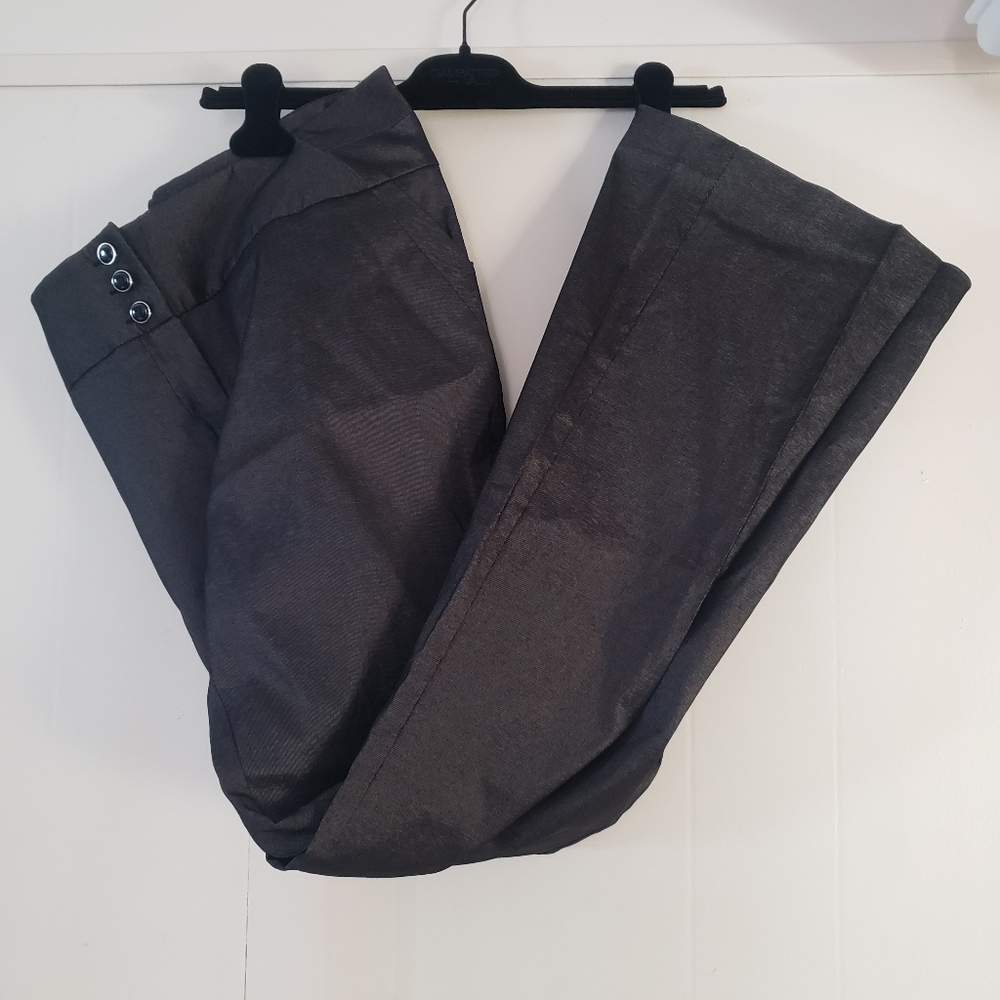 Y2K Metallic gray stretchy pants